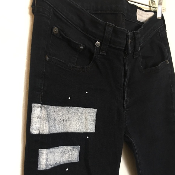 black jeans white paint